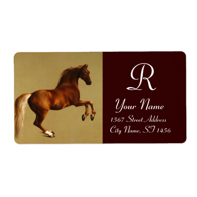 RED HORSE MONOGRAM ,brown Label (Front)