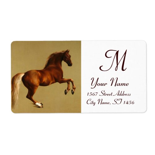 RED HORSE MONOGRAM brown white Label