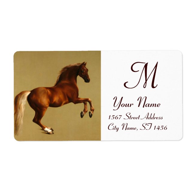 RED HORSE MONOGRAM ,brown white Label (Front)