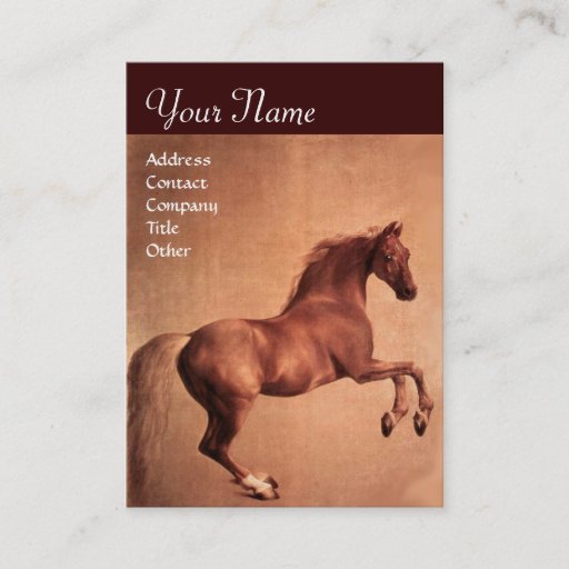 Customizable RED HORSE Monogram Business Card