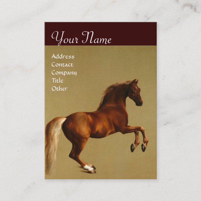 RED HORSE Monogram Gold Metallic Business Card (Front)