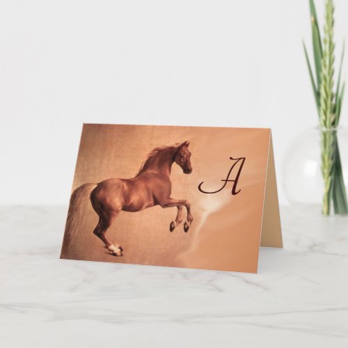 RED HORSE MONOGRAM NOTE CARD