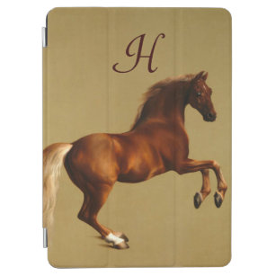 RED HORSE MONOGRAM, Old Brown Parchment iPad Air Cover