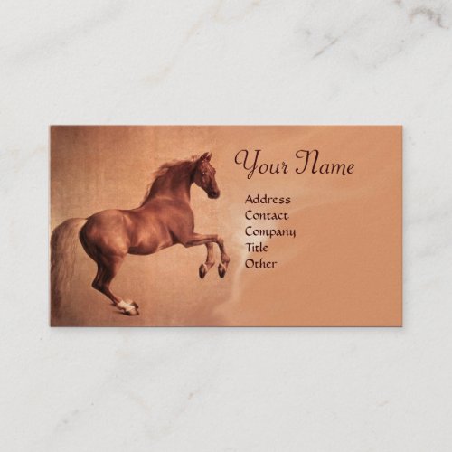 RED HORSE Monogram Platinum Metallic Business Card