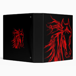 Red Horse on Black Original Art 3 Ring Binder