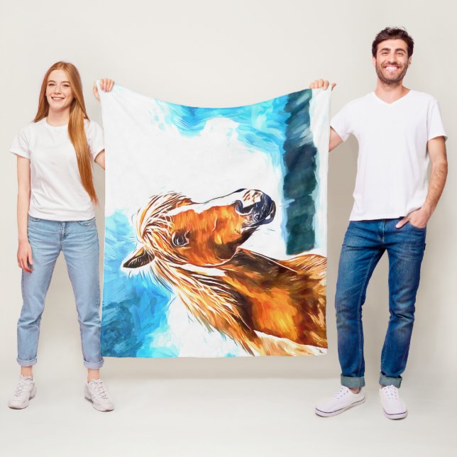 Red horse on the sky Fleece Blanket (In Situ)
