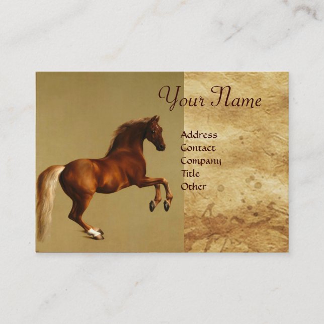 RED HORSE Parchment Monogram Business Card (Front)