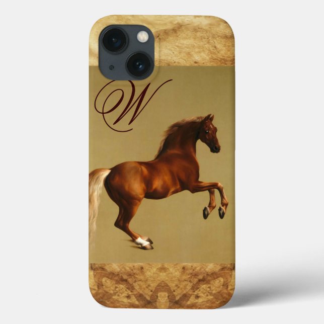RED HORSE Parchment Monogram Case-Mate iPhone Case (Back)