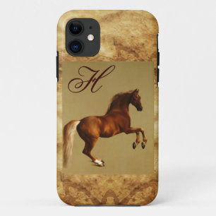 RED HORSE Parchment Monogram iPhone 11 Case