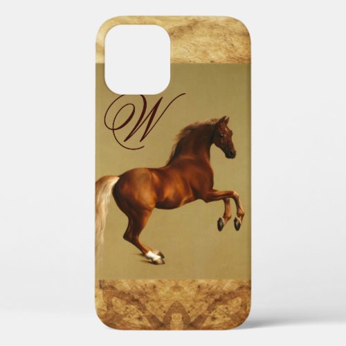 RED HORSE Parchment Monogram iPhone 12 Case