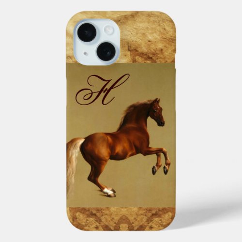 RED HORSE Parchment Monogram iPhone 15 Case