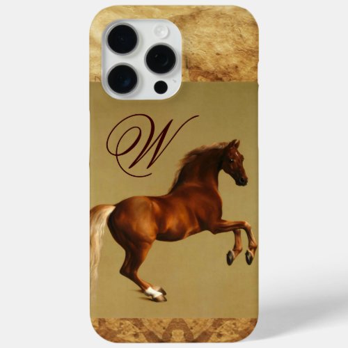 RED HORSE Parchment Monogram iPhone 15 Pro Max Case