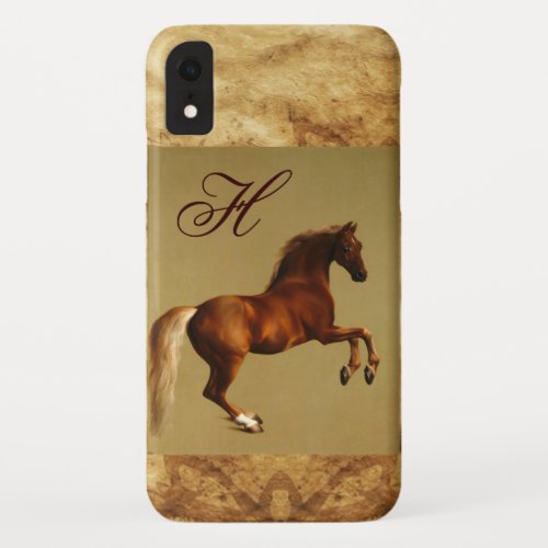 RED HORSE Parchment Monogram iPhone XR Case