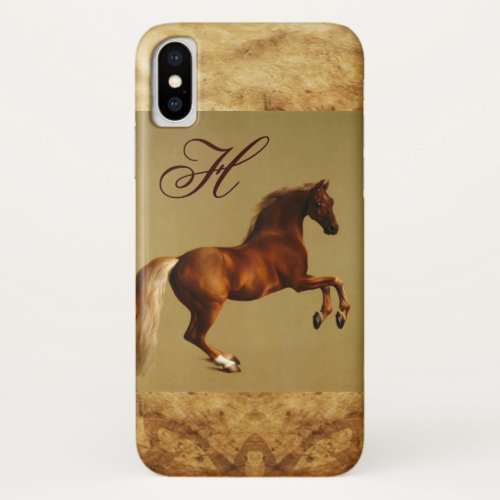 RED HORSE Parchment Monogram iPhone X Case