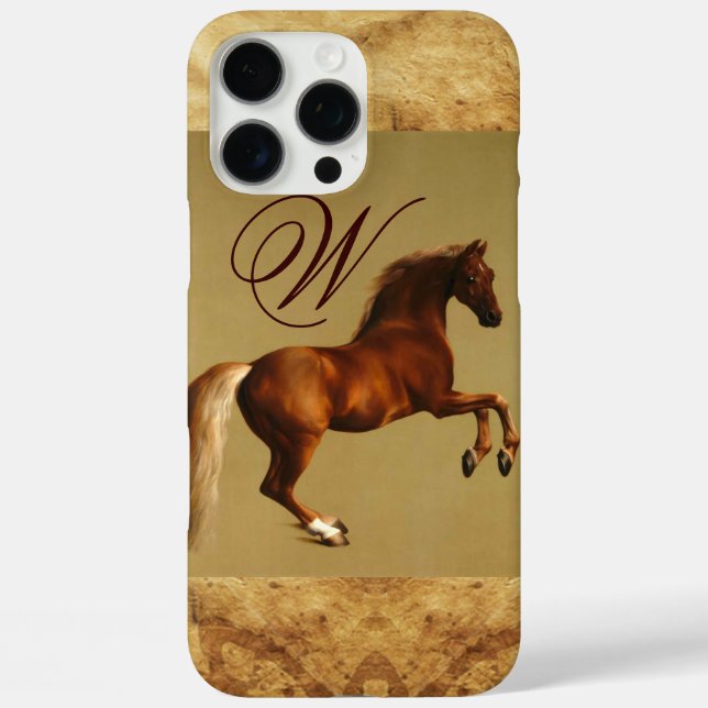 RED HORSE Parchment Monogram Case-Mate iPhone Case (Back)