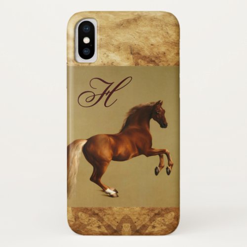 RED HORSE Parchment Monogram iPhone XS Case