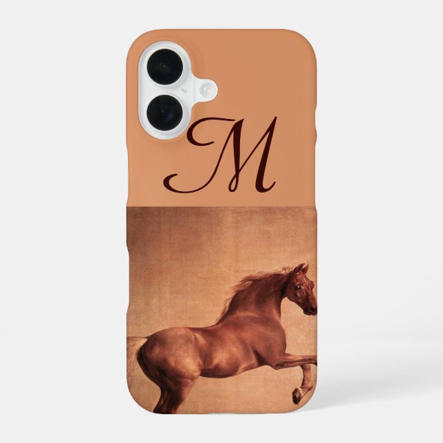 RED HORSE Parchment Monogram Iphone Case (Back)