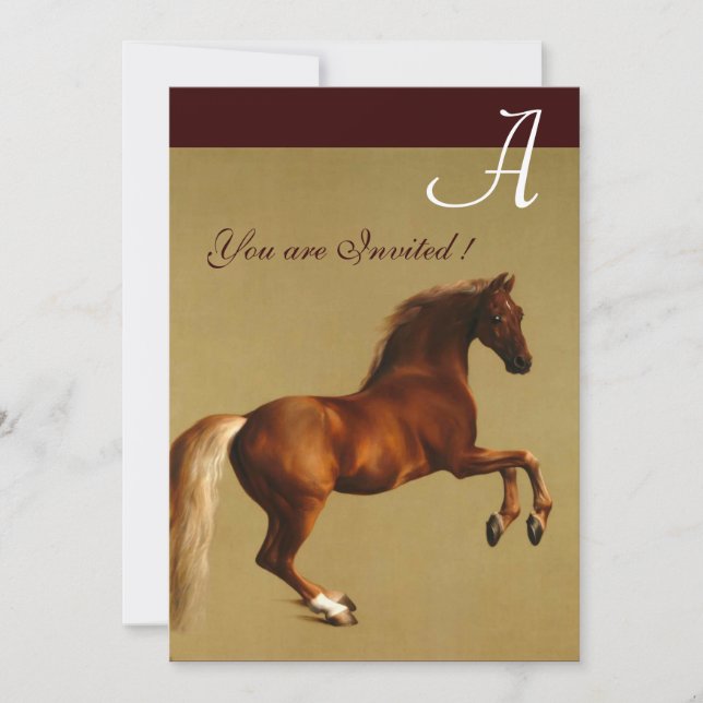 RED HORSE Party Gold Metallic Invitation (Front)