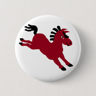 Red horse pinback button
