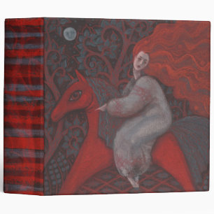 “Red Horse”, redhead woman, fantasy surreal art Binder