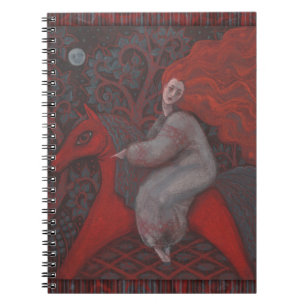 “Red Horse”, redhead woman, fantasy surreal art Notebook