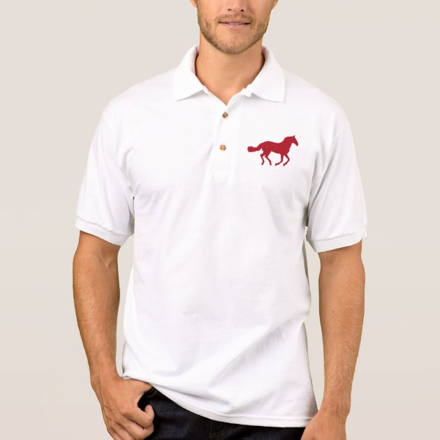 red horse silhouette polo shirt Zazzle