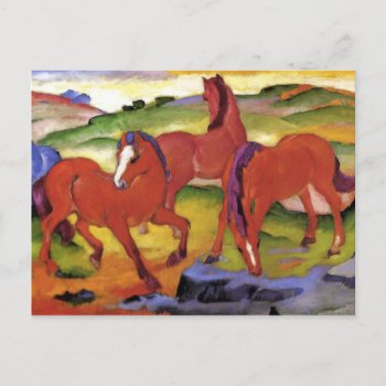 Red Horses Franz Marc Fine Art Postcard by mangomoonstudio at Zazzle
