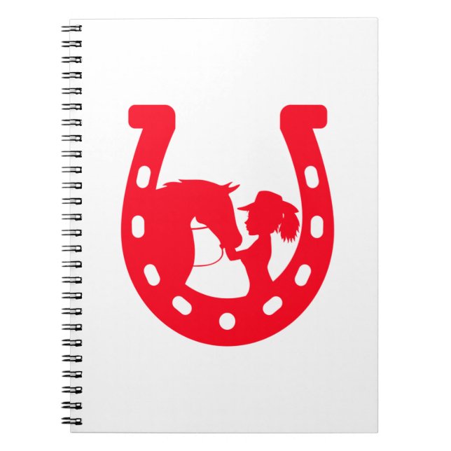 Red Horseshoe Girl and Horse Notebook (Front)