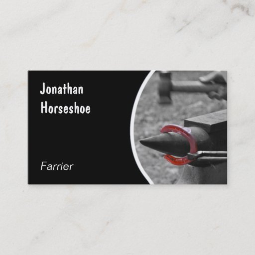 Customizable Farrier hot horseshoe business card