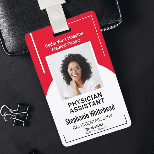 Red Hospital Medical Employee Photo ID Badge (Your photo ID employee badge is not just an identification tool, but a powerful communication medium)