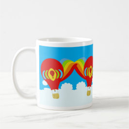 Red Hot Air Balloons Cute Colorful Fun Pattern Coffee Mug