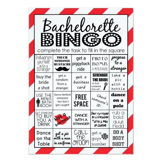 Red Hot Bachelorette Bingo, Party Game, Challenge Invitation | Zazzle.com