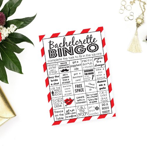 Red Hot Bachelorette Bingo Party Game Challenge Invitation