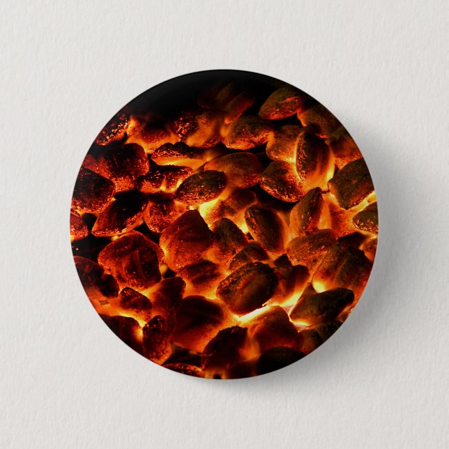 Red Hot Burning Coals Pinback Button (Front)