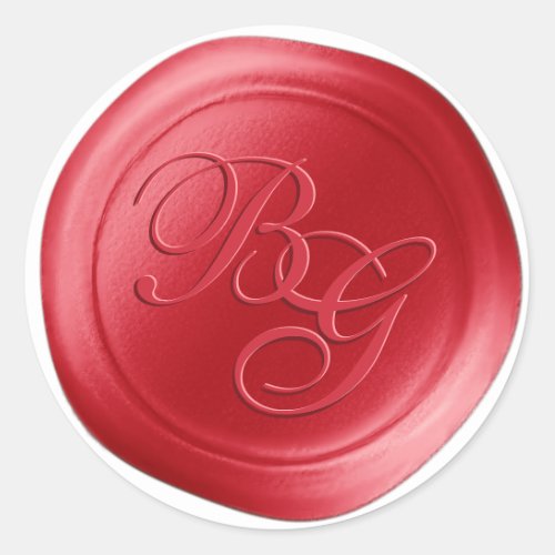 Red Hot Calligraphy Monogram Wax Seal Stickers