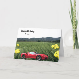 Red Hot Car Birthday Card