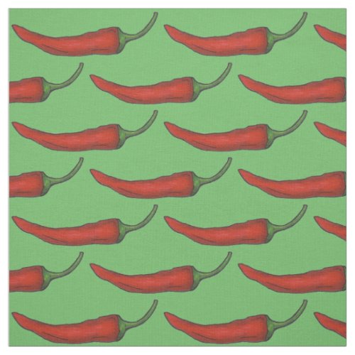 Red Hot Cayenne Chili Peppers Pepper Fabric
