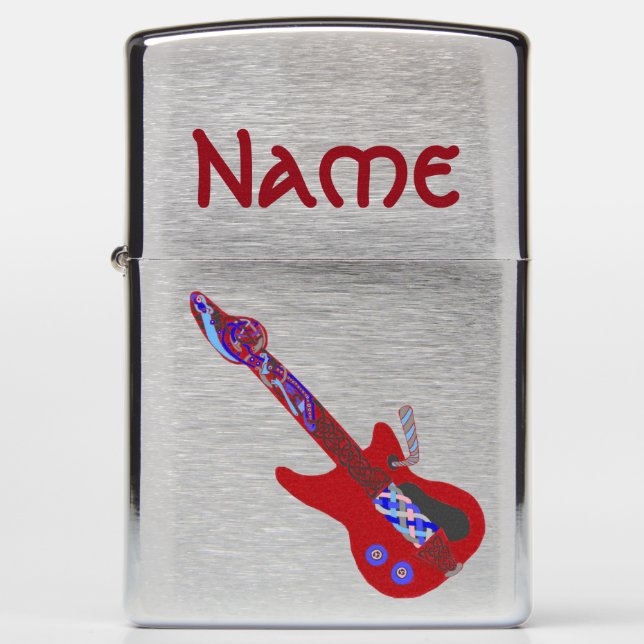 red Hot Celtic Blues Guitar Zippo Lighter (Front)