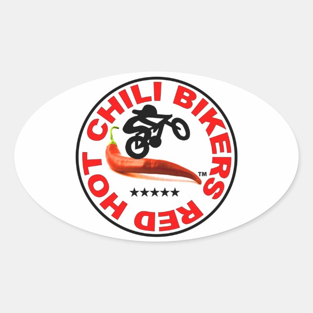 Red Hot Chili Bikers Oval Sticker (Front)
