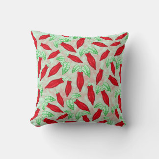 Red Hot Chili Pepper Decorative Pattern Throw Pillow