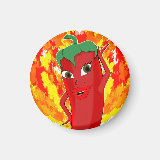 Red Hot Chili Pepper Diva Magnet (Front)