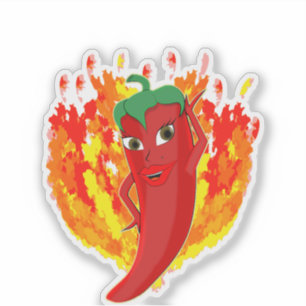 Red Hot Chili Pepper Diva Sticker