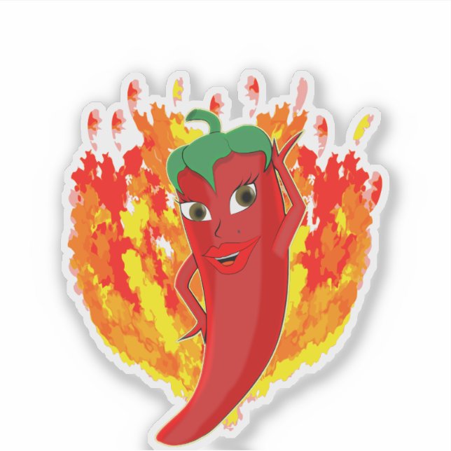 Red Hot Chili Pepper Diva Sticker (Front)