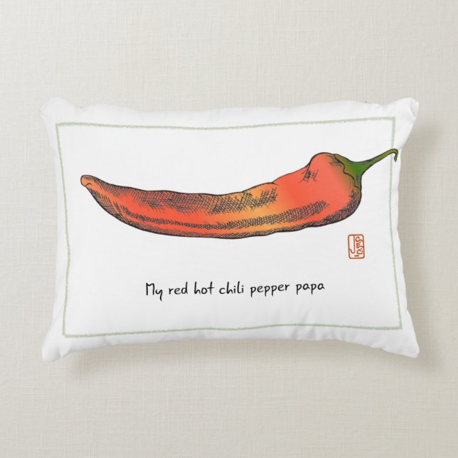 Red Hot Chili Pepper Papa Accent Pillow (Front)