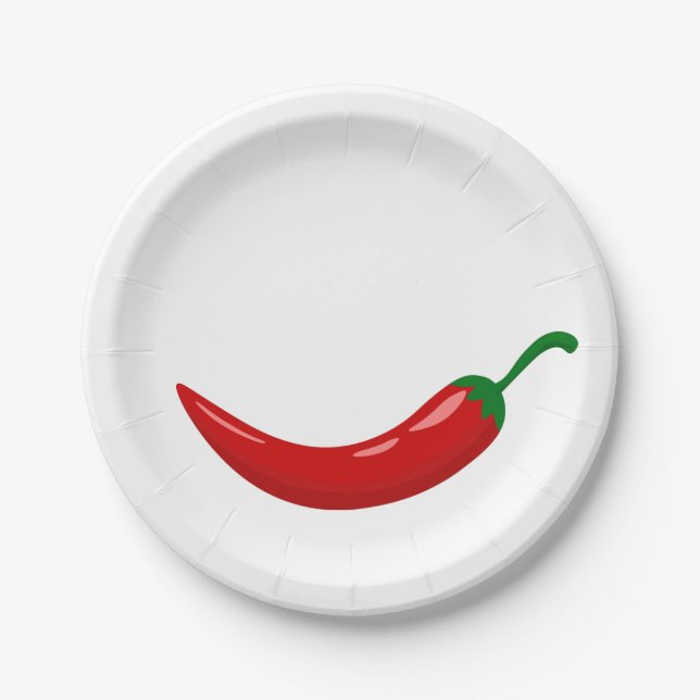 Red hot chili pepper paper plates (Front)