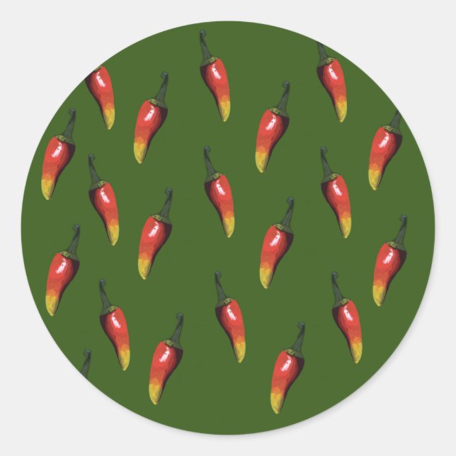 Red hot  chili peppers classic round sticker (Front)
