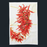 Red Hot Chili Peppers Hanging to Dry Towel<br><div class="desc">Red hot chili pepper veggies hanging to dry. Yum!</div>