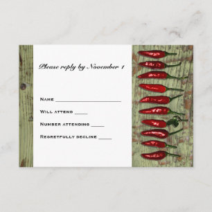 Red Hot Chili Peppers Wood Look RSVP Card