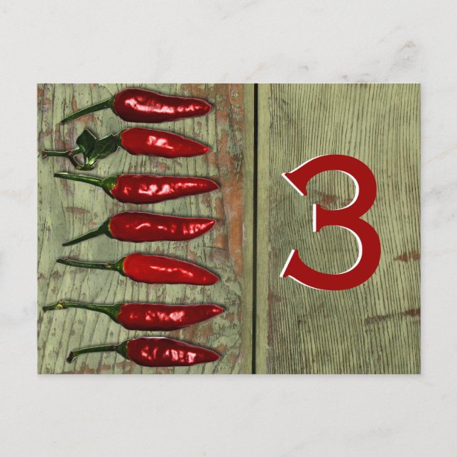 Red Hot Chili Peppers Wood Look Table Number (Front)
