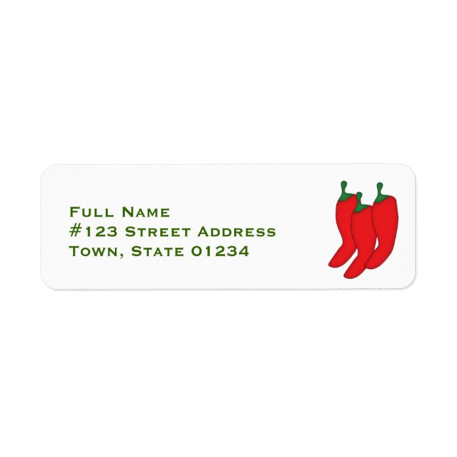 Red Hot Chilis Mailing Labels (Front)